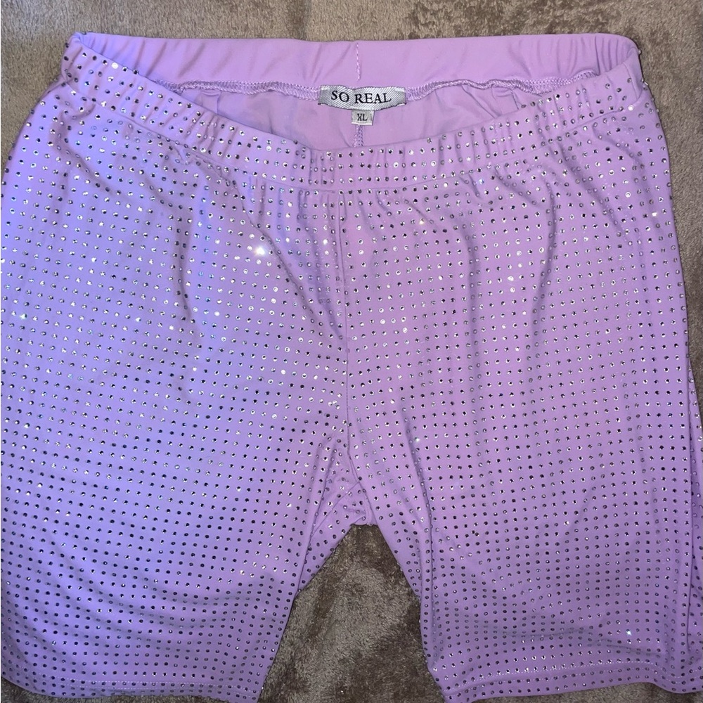 Women's High Waist Purple Shorts
